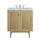 James Martin Vanities Laurent 30in Single Vanity, Light Natural Oak w/ 3 CM Carrara Marble Top 545-V30-LNO-3CAR - alternate 1